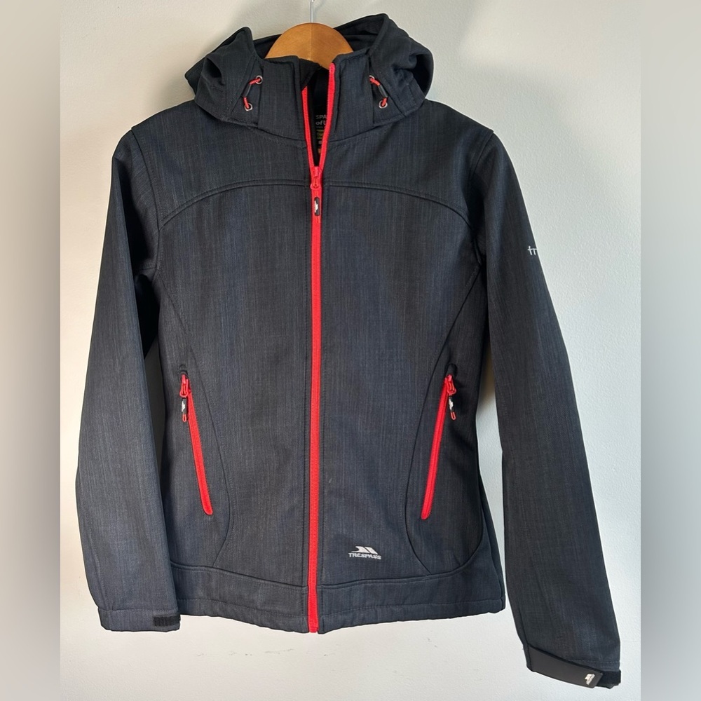 Trespass Women’s Jacket Coat Size S Soft Shell Tres-tex Membrane Dark Gray EUC